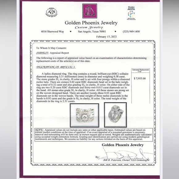 14k Diamond Wedding Set, Excellent Quality, Lightly Pre-Loved. White gold - Picture 15 of 15